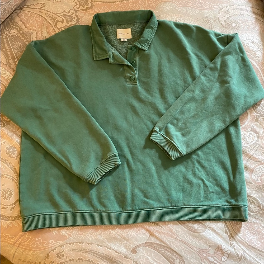 Aerie fleece polo sweatshirt